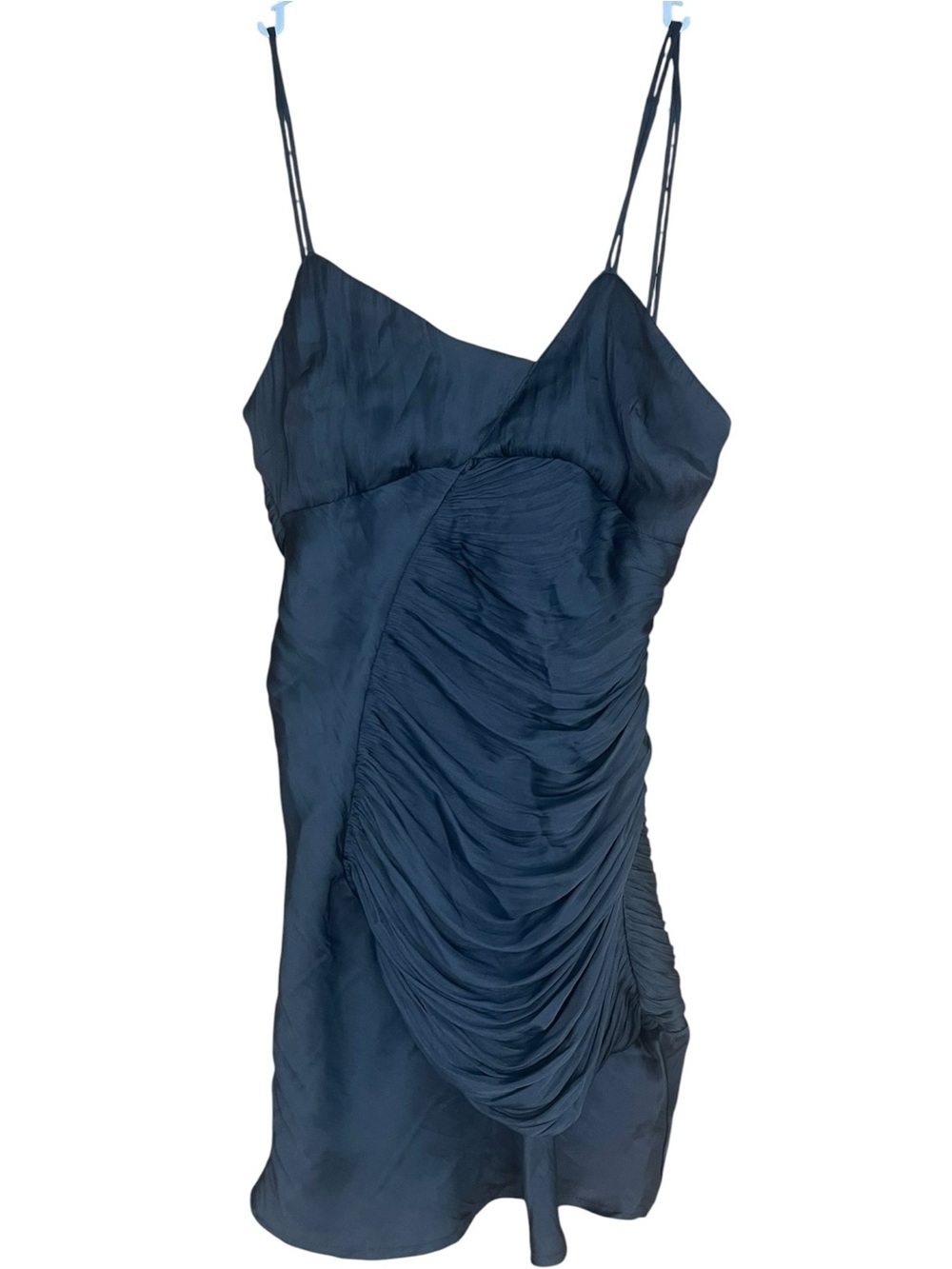 Zara Satin Draped Mini Dress Black
